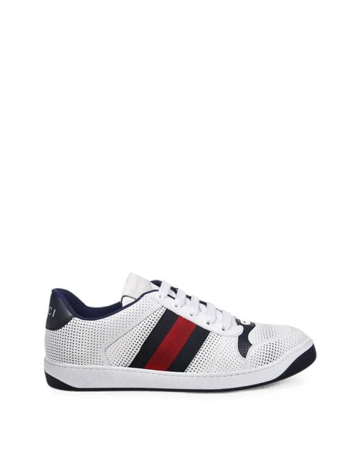 Gucci White Screener Sneakers for men