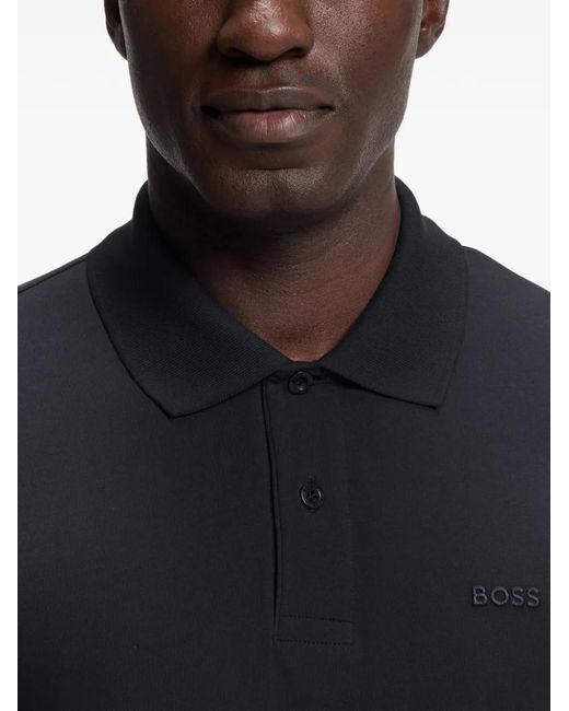 Boss Black Logo-Embroidered Regular-Fit Polo Shirt for men