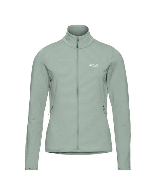 Jack Wolfskin Green Sweat À Détail Zippé