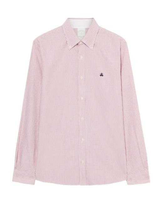 Camisa a rayas de algodón Brooks Brothers de hombre de color Pink
