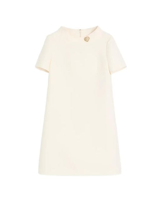 Valentino Garavani White Heart-Detail Mini Dress