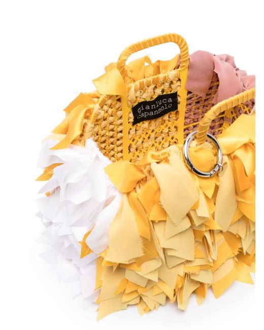 Gianluca Capannolo Metallic Fringed Colour-block Tote Bag