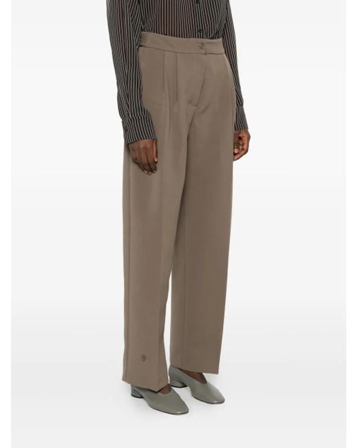 Frankie Shop Gray Pleated Buttoned Trousers