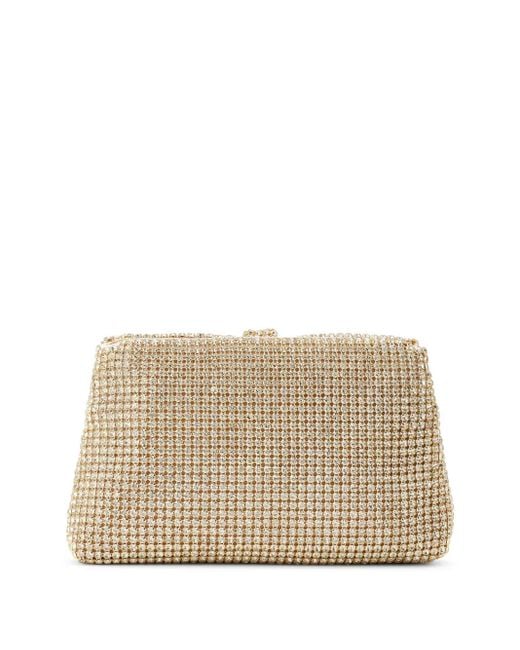Loeffler Randall Natural Jolene Rhinestone Bow Clutch Bag