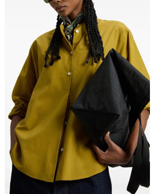 Woolrich Yellow Pure Cotton Voile Shirt With Band Collar