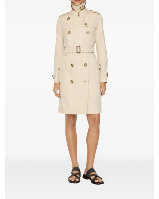Burberry Natural Mid-Length Tropical Gabardine Kensington Trench Coat
