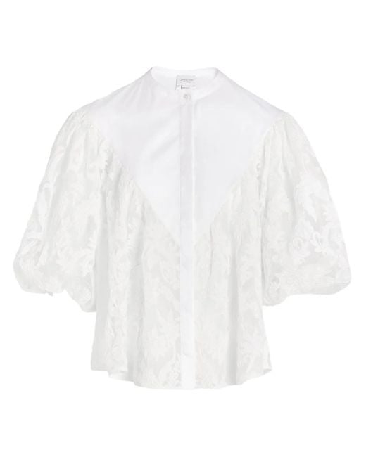 Giambattista Valli White Embroidered Lace Blouse