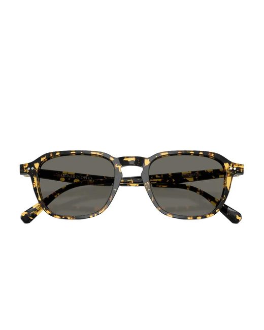 Oliver Peoples Gray Tortoiseshell Square-Frame Sunglasses