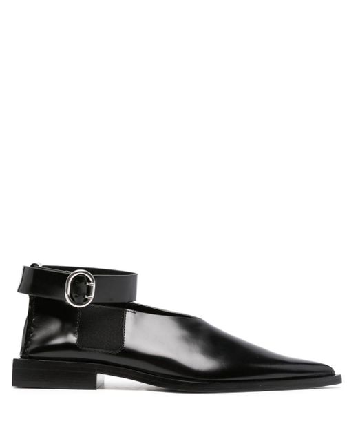 Jil Sander Black Pointed-toe Leather Shoes