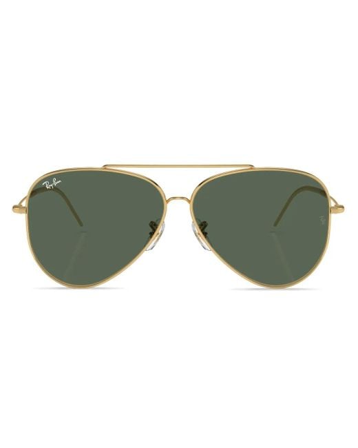 Ray-Ban Green Aviator Reverse Pilot-Frame Sunglasses