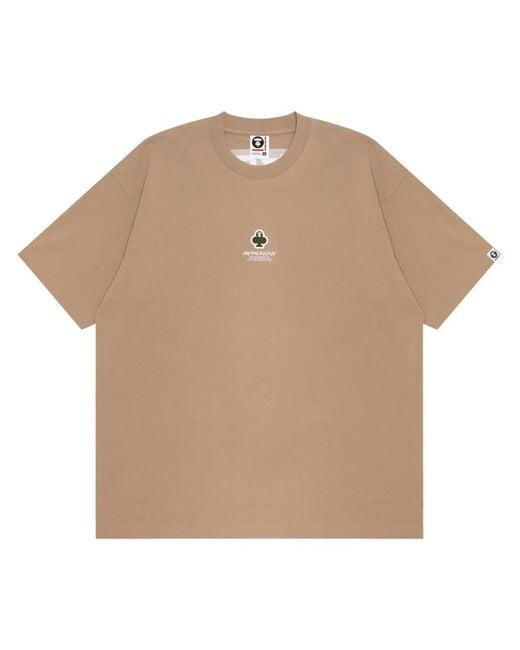 Aape By A Bathing Ape Natural Moonface Clover T-Shirt for men