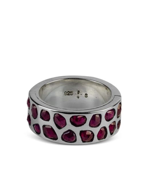 Parts Of 4 Gray Sterling Sistema Ruby Ring