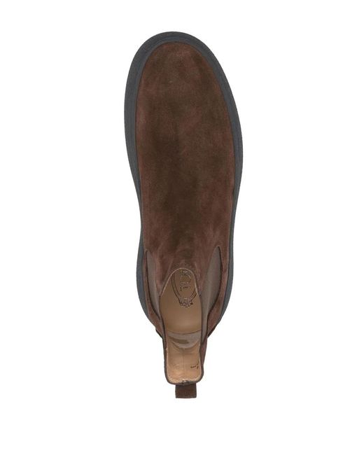Tod's Brown Leather Ankle Boot for men