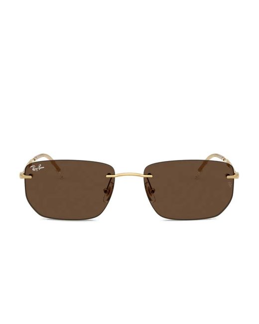 Ray-Ban Brown Rimless Frame Sunglasses