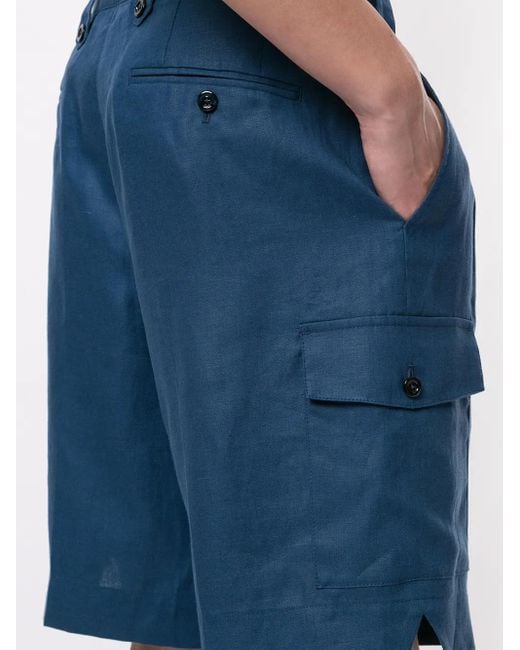 Dolce & Gabbana Blue Linen Bermuda Shorts for men