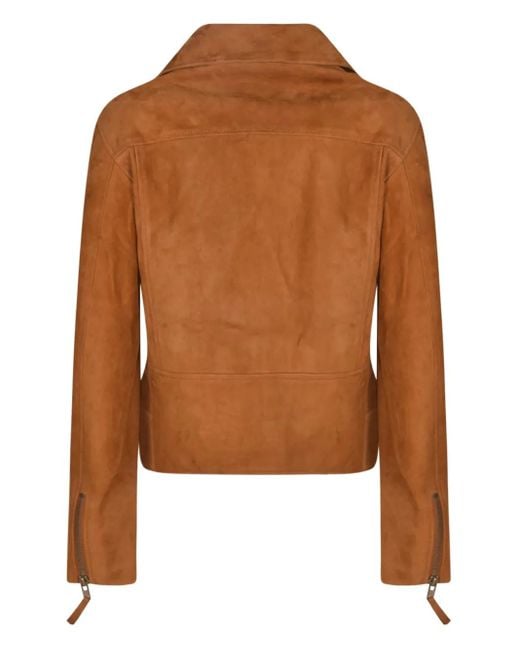 S.W.O.R.D Brown Zip-Fastening Suede Jacket