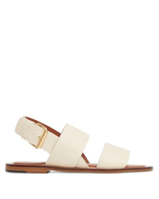 Mansur Gavriel Natural Flache Sandalen