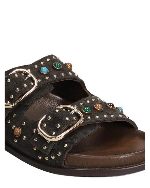 Bibi Lou Black Liner Stud-Embellished Sandals