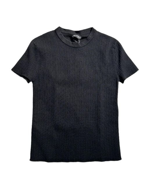 Tom Ford Black Ribbed T-Shirt