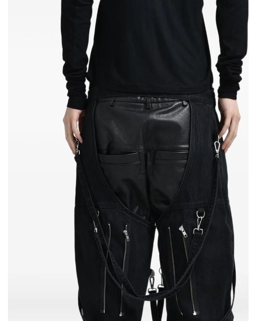 JUN/NAKAYAMA Black Bondage-Style Denim Chaps for men