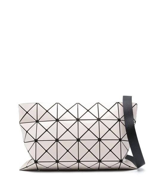Issey Miyake White Geometric-Pattern Clutch Bag