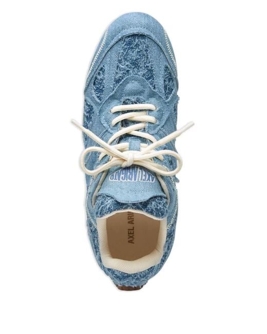 Axel Arigato Blue Ausgefranste Slow Runner Jeans-Sneakers
