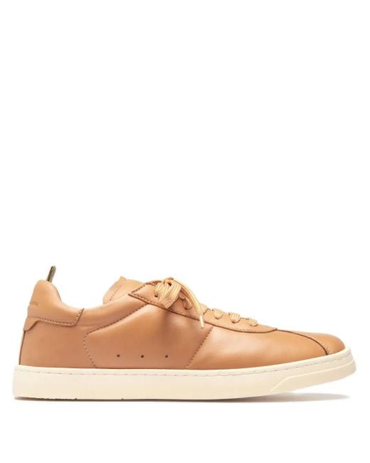Officine Creative Pink Leather Lace-Up Sneakers
