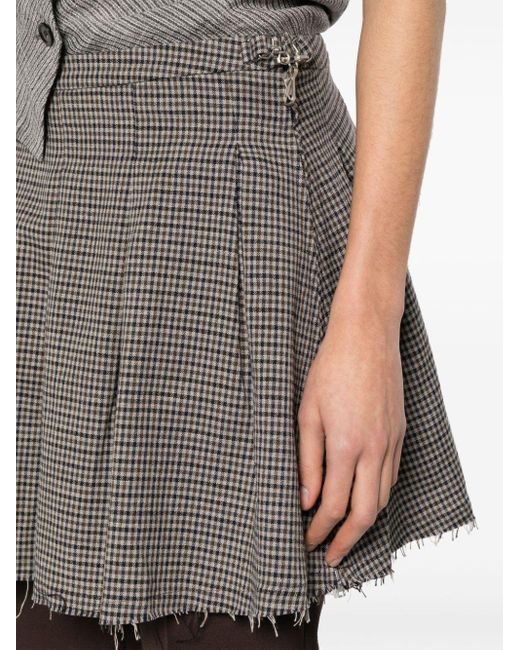 Our Legacy Gray Object Checked Mini Skirt