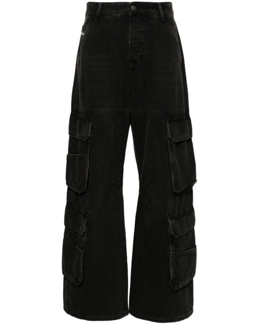 DIESEL Black Tief sitzende D-Sire Cargo-Jeans