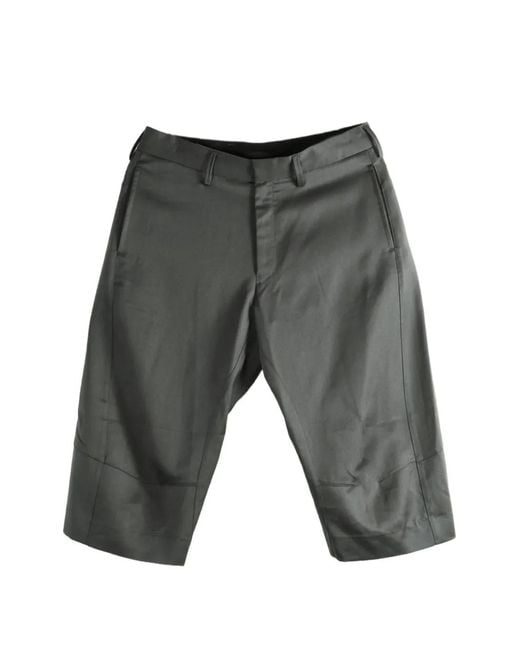 Omar Afridi Gray Panelled Wool Shorts for men