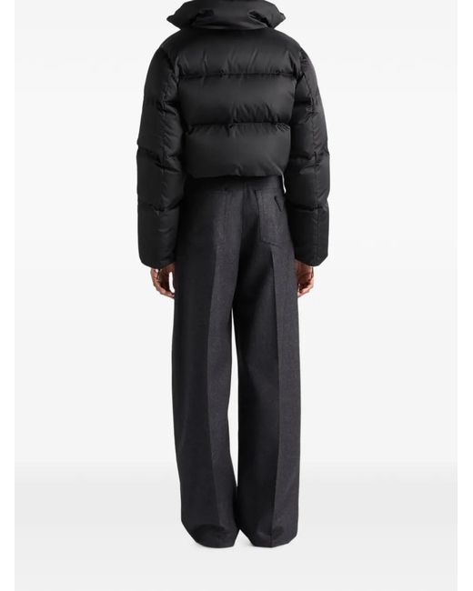 Prada Black Cropped Re-Nylon Down Jacket