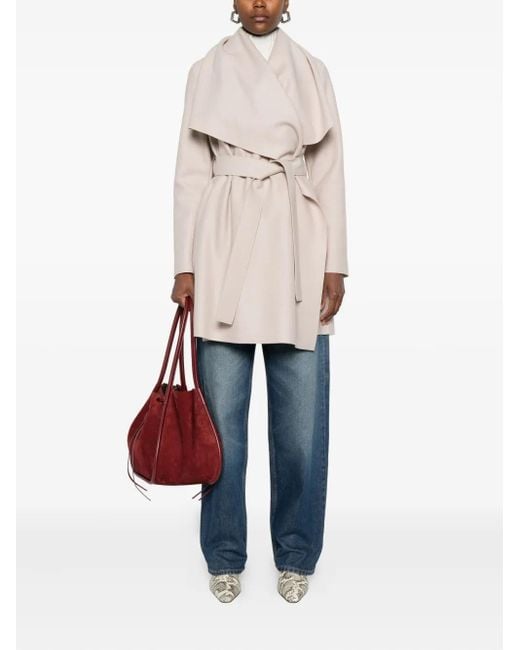 Harris Wharf London White Wool Belted Coat