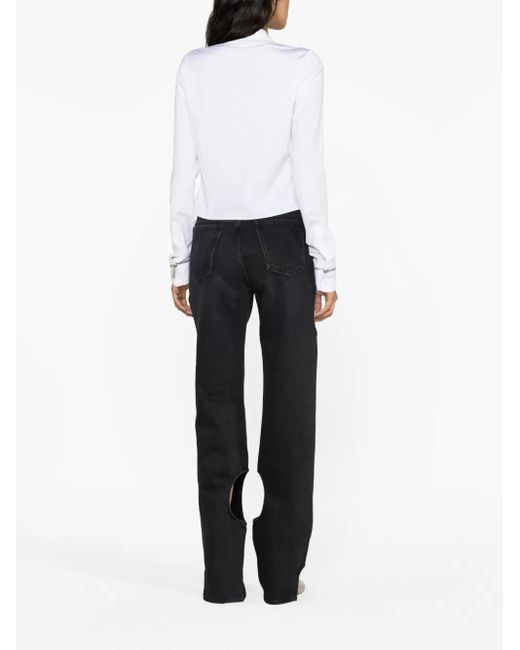 Off-White c/o Virgil Abloh White Pointed-Collar Button-Up Shirt