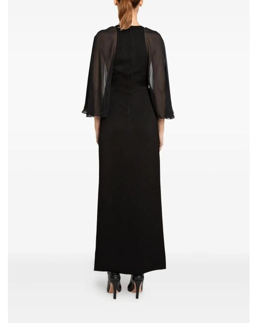 Vestido midi con mangas drapeadas Giambattista Valli de color Black