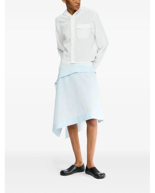 J.W. Anderson Blue Ruffled Asymmetric Skirt