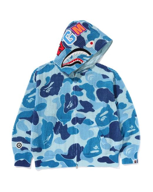 A Bathing Ape Hoodie mit Camouflagemuster in Blue für Herren