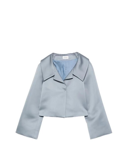 P.A.R.O.S.H. Blue Wide-Sleeve Cropped Jacket