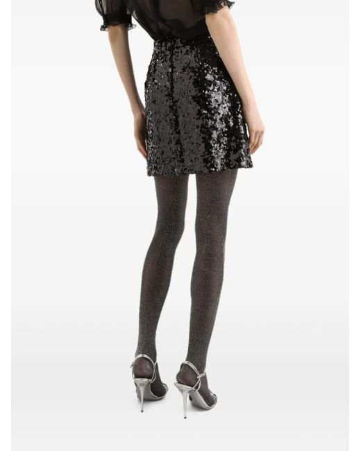 Dolce & Gabbana Black Sequined Mini Skirt