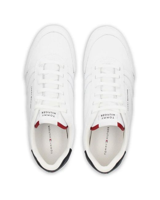 Tommy Hilfiger White Perforated Leather Sneakers for men