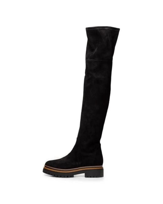 Poche Paris Black Simone Over-The-Knee Boots