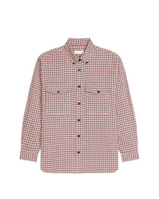 Dries Van Noten Pink Loose Flannel Shirt for men