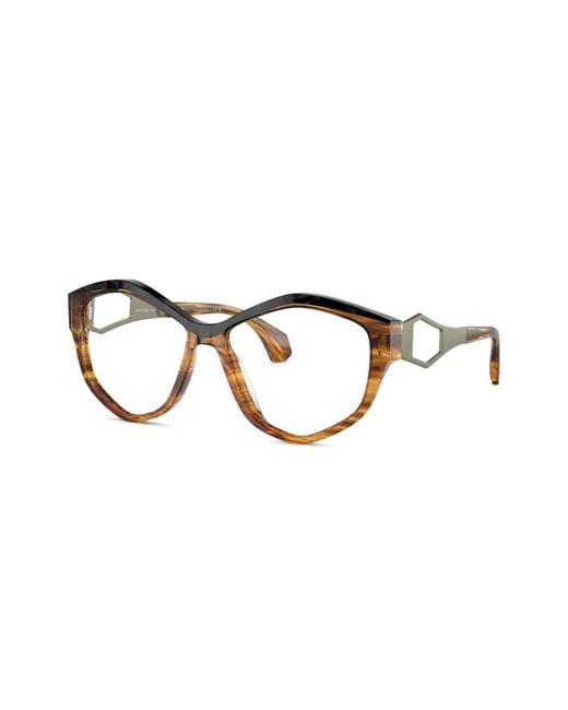 Alain Mikli Brown Geometric-Frame Glasses