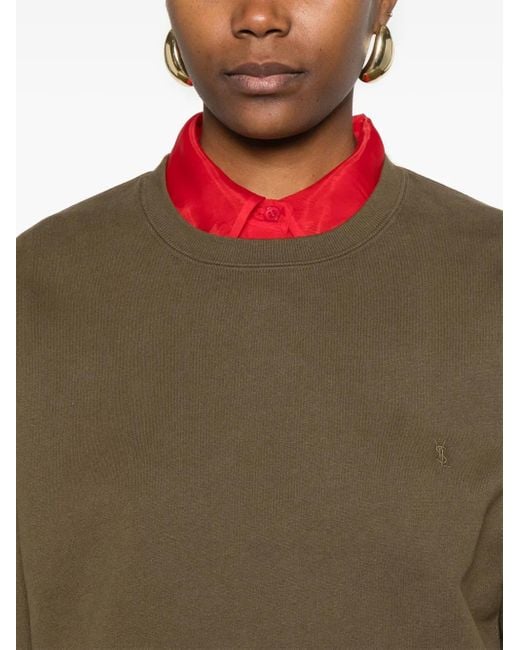 Saint Laurent Green Sweatshirt Mit Cassandre-Stickerei
