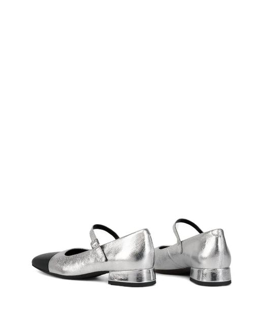 Vagabond Gray 25Mm Debbi Metallic-Leather Pumps
