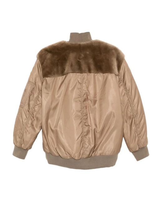 Blancha Brown Zip-Up Bomber Jacket
