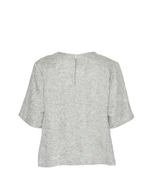 Henrik Vibskov Gray Helmet Pattern-Jacquard Blouse
