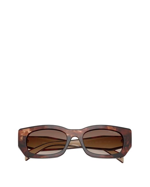 Prada Brown Geometric-Frame Sunglasses
