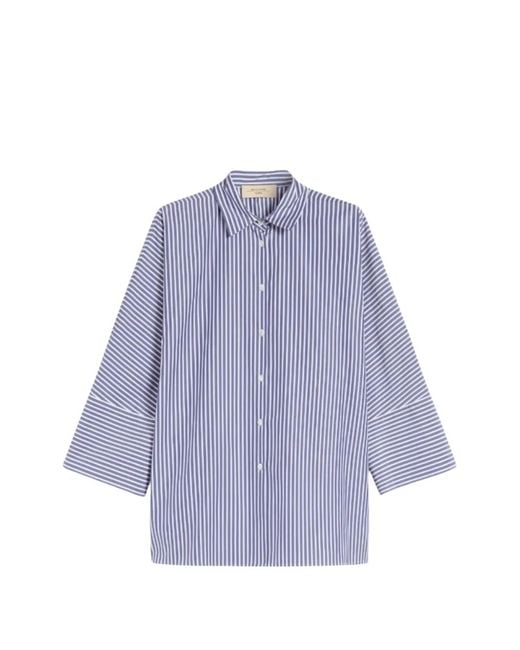Weekend by Maxmara Purple Striped Collared Shirt