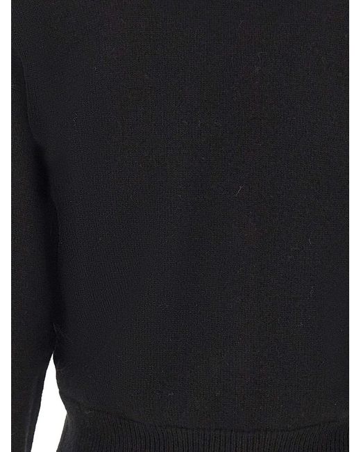 Kangra Black V-Neck Cropped Cardigan