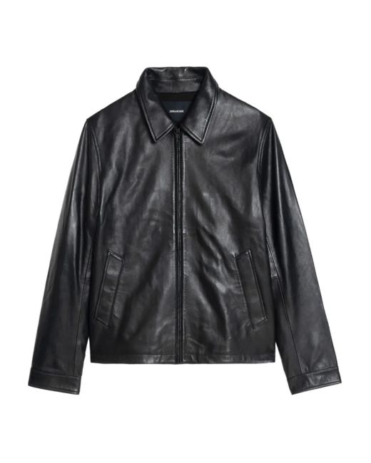 Zadig & Voltaire Black Loumy Leather Jacket for men